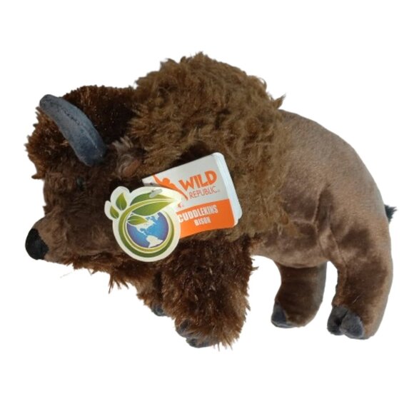 Cuddlekins Bison Plush Stuffed Animal by Wild Republic Kid Gifts Zoo Animals NWT - Picture 1 of 4